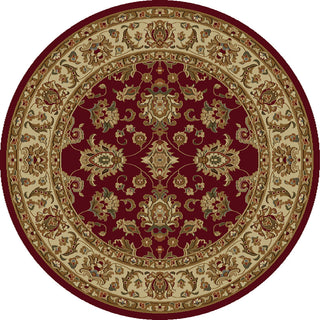 KAS Lifestyles 5431 Red/Ivory Kashan Area Rug Round Image