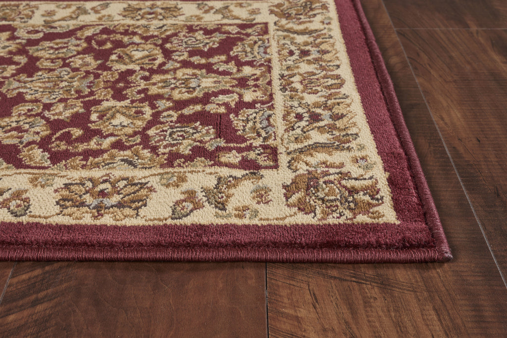 KAS Lifestyles 5431 Red/Ivory Kashan Area Rug Lifestyle Image Feature