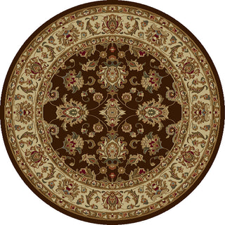 KAS Lifestyles 5432 Mocha/Ivory Kashan Area Rug Round Image