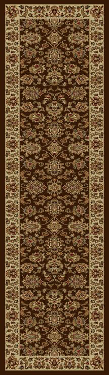 KAS Lifestyles 5432 Mocha/Ivory Kashan Area Rug Runner Image