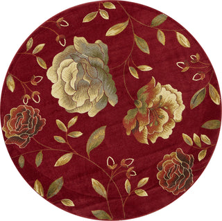 KAS Lifestyles 5458 Red Capri Area Rug Round Image