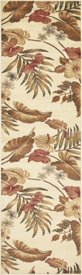 KAS Lifestyles 5459 Ivory Tropical Area Rug Runner Image