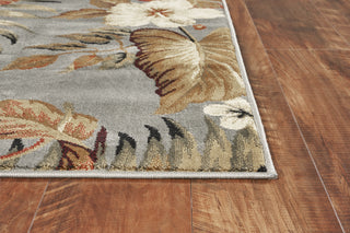 KAS Lifestyles 5460 Slate Tropical Area Rug Corner Image