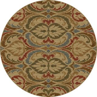 KAS Lifestyles 5466 Gold Firenze Area Rug Round Image