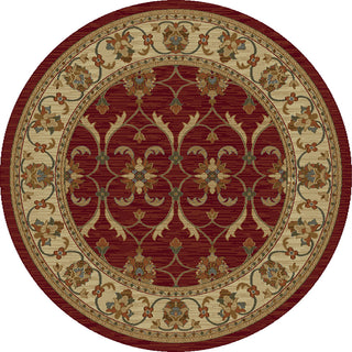 KAS Lifestyles 5468 Red/Ivory Agra Area Rug Round Image