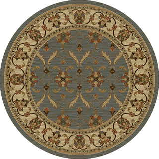 KAS Lifestyles 5469 Slate/Ivory Agra Area Rug Round Image