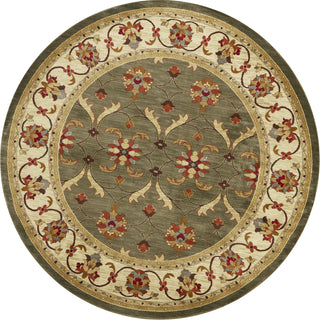 KAS Lifestyles 5470 Green/Ivory Agra Area Rug Round Image