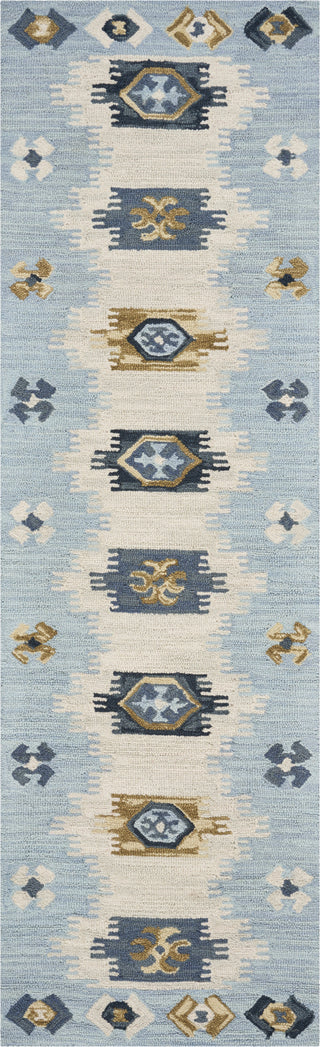 KAS Lisbon 2900 Ivory/Blue Laguna Area Rug Corner Image