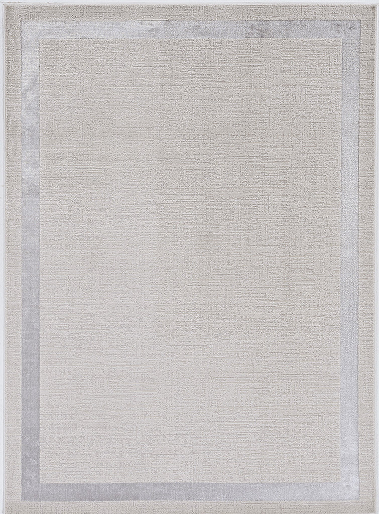 KAS Luna 7129 Ivory/Silver Border Area Rug