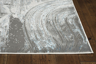 KAS Luna 7130 Silver/Blue Stroked Area Rug Lifestyle Image Feature