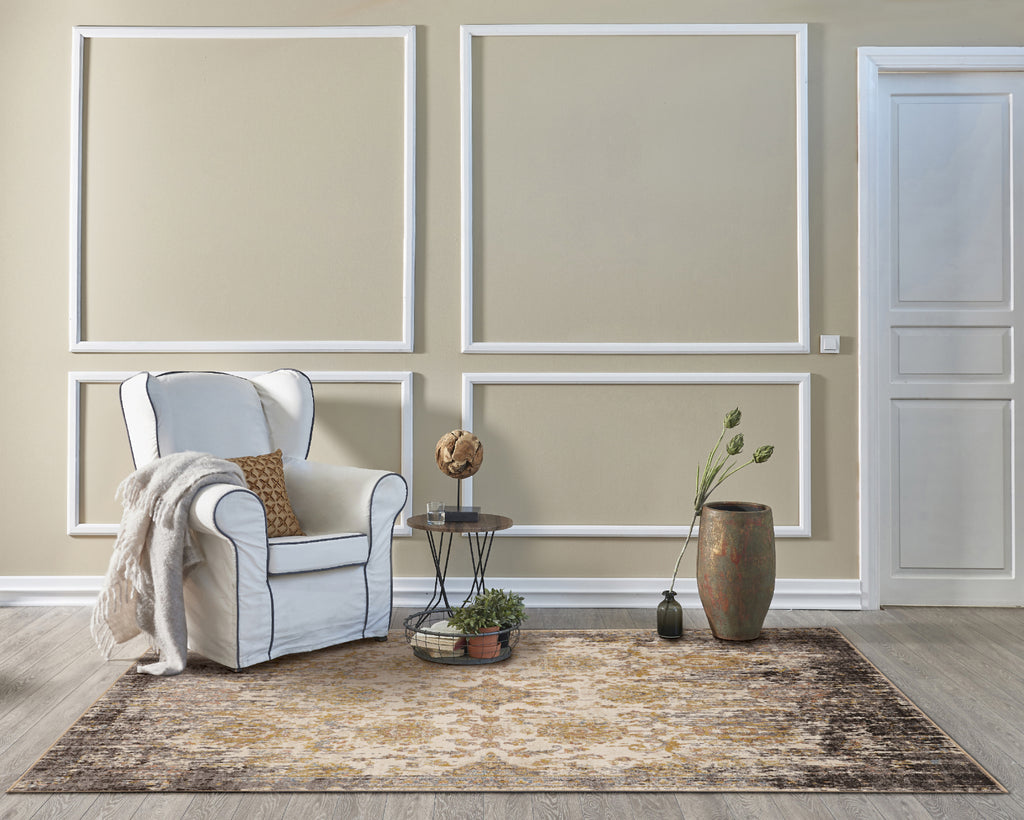 KAS Manor 6316 Ivory/Taupe Empire Area Rug Lifestyle Image Feature