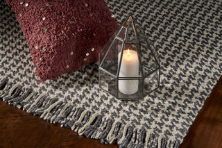 KAS Maui 1342 Ivory/Grey Houndstooth Area Rug Corner Image