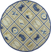 KAS Meridian 2528 Beige/Blue Oceana Area Rug Round Image