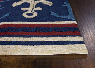 KAS Meridian 2531 Navy Nautical Area Rug Round Image