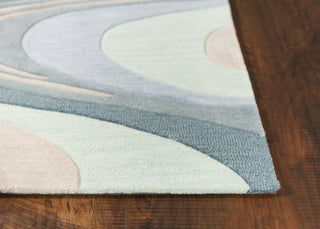 KAS Milan 2125 Beige/Seafoam Waves Area Rug Round Image Feature