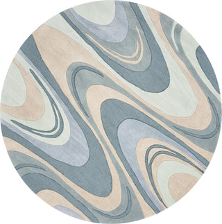 KAS Milan 2125 Beige/Seafoam Waves Area Rug Runner Image