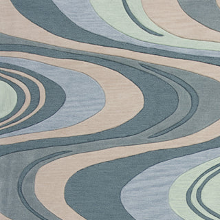 KAS Milan 2125 Beige/Seafoam Waves Area Rug Corner Image