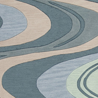 KAS Milan 2125 Beige/Seafoam Waves Area Rug Lifestyle Image