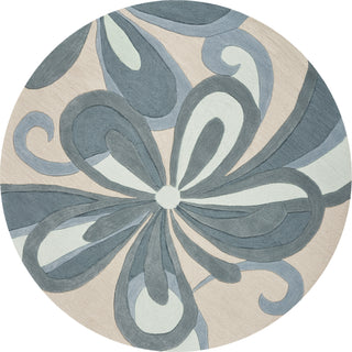 KAS Milan 2126 Seafoam Groove Area Rug Round Image