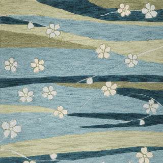 KAS Milan 2129 Blue/Green Springtime Area Rug Runner Image