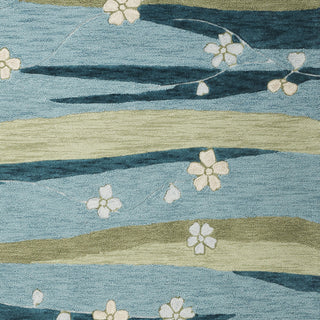 KAS Milan 2129 Blue/Green Springtime Area Rug Corner Image