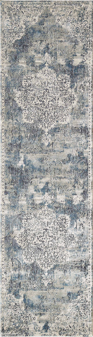 KAS Montreal 4765 Ivory/Teal Bentley Area Rug Corner Image