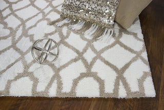 KAS Oasis 1652 Ivory/Beige Ironwork Area Rug Round Image Feature