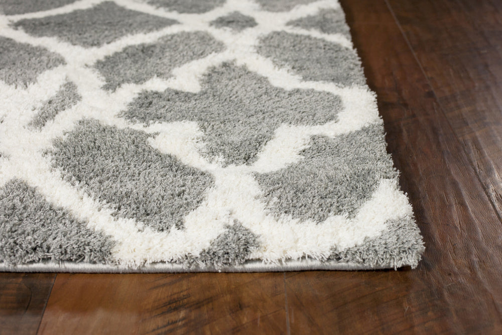 KAS Oasis 1653 Grey/Ivory Ironwork Area Rug Round Image Feature