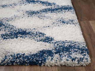 KAS Phoenix 6962 Ivory Blue Diamonds Area Rug Corner Image