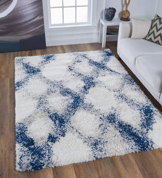 KAS Phoenix 6962 Ivory Blue Diamonds Area Rug Main Image