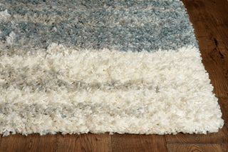 KAS Phoenix 6966 Ivory/Slate Blue Phases Area Rug Corner Image