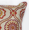 KAS Pillow L122 Ivory/Red Mosaic Round Image