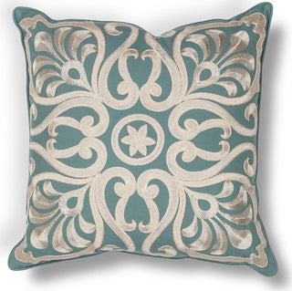 KAS Pillow L189 Teal Damask Main Image