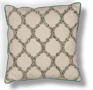 KAS Pillow L191 Beige Teal-Trefoil Main Image