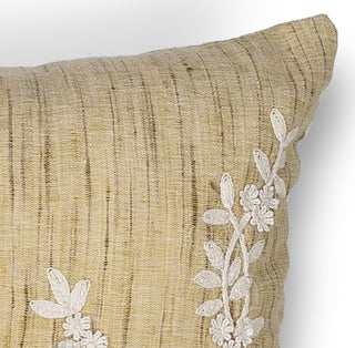 KAS Pillow L216 Beige Vines Round Image