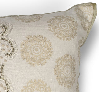 KAS Pillow L222 Ivory Damask Round Image