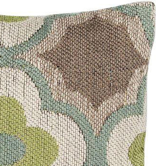 KAS Pillow L230 Taupe/Sage Filigree Round Image