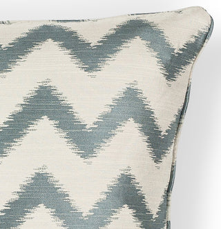 KAS Pillow L245 Ivory/LtBlue Chevron Round Image