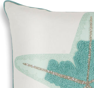 KAS Pillow L272 Aqua Starfish Round Image