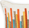 KAS Pillow L306 Teal/Gold Stripes Round Image