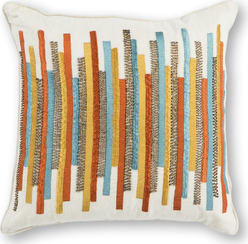 KAS Pillow L306 Teal/Gold Stripes main image