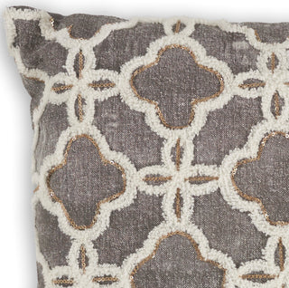 KAS Pillow L322 Grey Arabesque Round Image