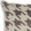 KAS Pillow L323 Ivory/Grey Houndstooth Round Image