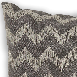 KAS Pillow L325 Grey Chevron Round Image