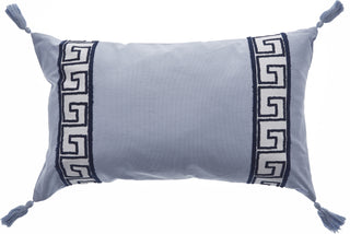 KAS Pillow L431 Smoke Greek Key Round Image