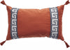 KAS Pillow L433 Tangerine Greek Key Round Image