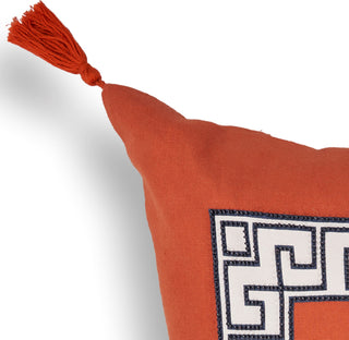 KAS Pillow L433 Tangerine Greek Key Main Image