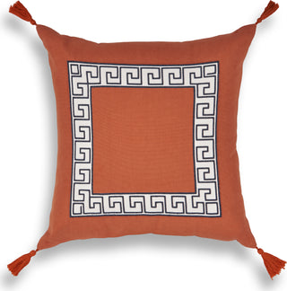 KAS Pillow L433 Tangerine Greek Key Main Image