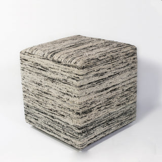 KAS Pouf F803 Black and White Viscose Main Image