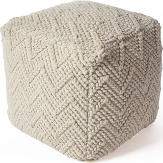 KAS Pouf F862 Ivory Chevron Cable main image